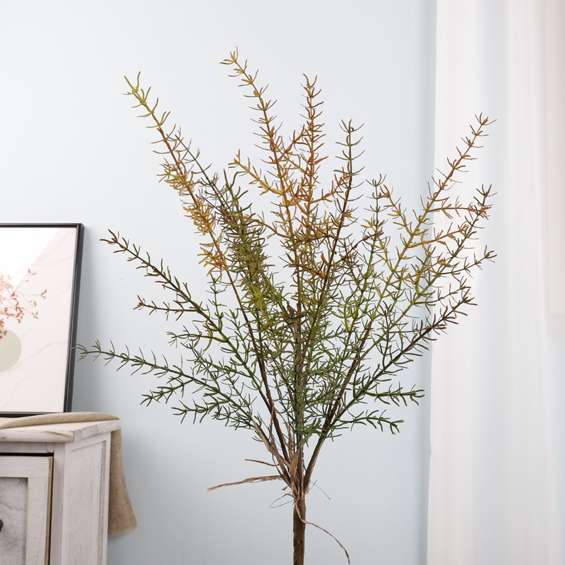 Grande plante aquatique roulée à la main, verte et rouge, H64cm