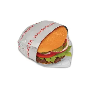 Hojas de envoltura de sándwich de papel de aluminio aislado, a prueba de grasa, para hamburguesa, sándwich, patatas fritas, comida rápida