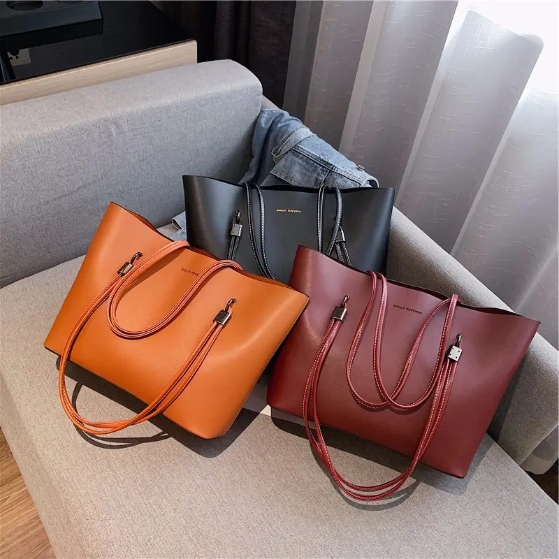 2021 new trendy fashion designer luxury one-shoulder tote bag simple handbag to work large capacity ladies bag