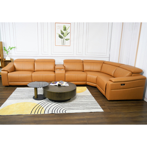 OEHOME Modern Power Recliner Sofa Set 5-<b>Seat</b> Modular Sectional <b>Storage</b> Console USB Ports Polyester Tufted Upholstered - Product Image 5