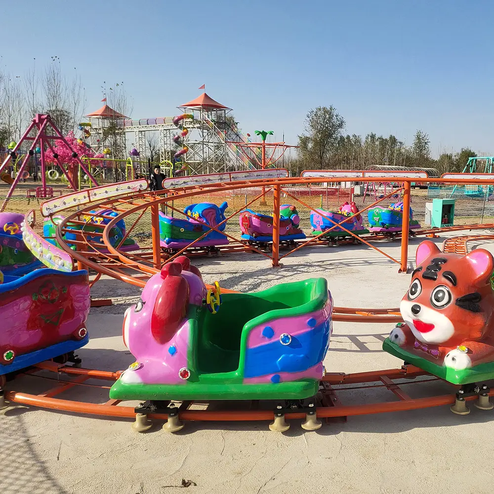 Usine chinoise à bas prix montagnes russes d'amusement pour enfants mini montagnes russes à vendre avec 10 voitures