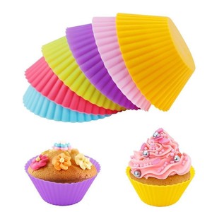Cross-Border <b>Silicone</b> Round Cake Cup Mold Easy DIY Baking <b>Tool</b> Disposable Oven Safe Household Use for Muffin Cupcake Baking - Product Image 2
