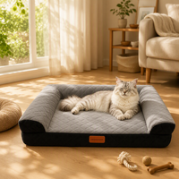 Lit pour chien orthopédique de luxe, canapé avec soutien surélevé, lit en polyester doux et confortable pour chiens et chats de petite/moyenne/grande taille