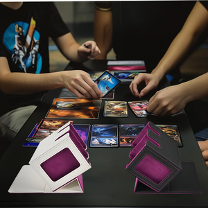 JUZI <span class=keywords><strong>2</strong></span> en 1 commandant de charge latérale en cuir Mtg avec porte-carte magnétique 35pt boîte de rangement de pont personnalisé Tcg Pokemoned Yugioh boîte de pont - Product Image 6