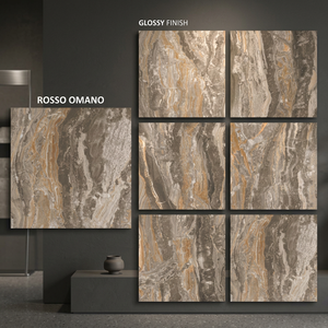 Sicilia Crema Blue Grey Polished Glazed Porcelain Floor Tiles Elegant Stone Design 32x32 Inch - Product Image 2