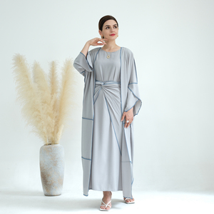 Ropa de mujer de estilo Dubái, moda musulmana, poliéster de alta calidad, conjunto Abaya de <span class=keywords><strong>3</strong></span> piezas, vestido de mujer musulmana <span class=keywords><strong>Abya</strong></span> - Product Image 5
