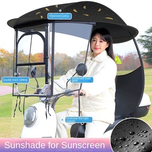 Tettuccio Parasole Moderno per Auto Elettrica, Nuovo <span class=keywords><strong>Parabrezza</strong></span> Rinforzato Rimovibile, Copertura Antipioggia di Sicurezza Manuale per Moto - Product Image 2