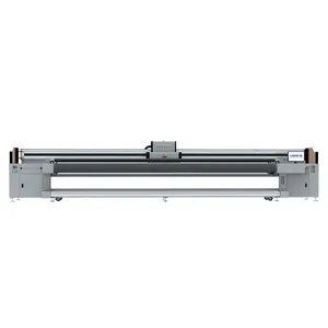 Mesin cetak foto desain struktur semua baja 6.8m Printer UV lembaran penuh industri untuk kain dengan tinta tipe tinta