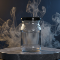 Pot en verre transparent, bouteille en verre, pot en verre avec couvercle spiralé noir, gourde réutilisable, convient pour les jus