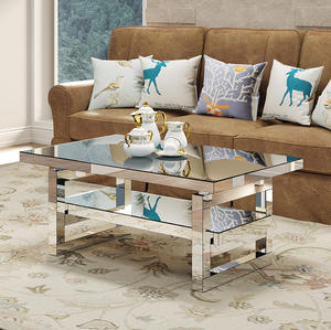 Modern Square Luxury Convertible Coffee <b>Table</b> with Adjustable Height Tempered Glass Top Indoor Use for <b>Small</b> Apartments - Product Image 1