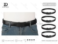 Cintura da uomo con fibbia automatica 4x125 cm, stile casual nero, materiale acrilico pressofuso - Product Image 1