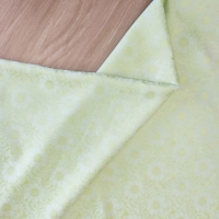 Tissu Jacquard Damassé Anti-Boulochage en Satin Brocart Jaune Clair à Petites Fleurs de Marguerite 100% Polyester pour Costume Ethnique DIY