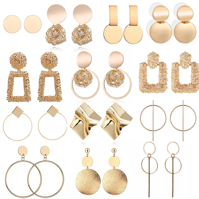 Fashion Statement Ohrringe 2021 Große geometrische runde Ohrringe für Frauen hängen baumeln Ohrringe Tropfen Ohrring modernen weiblichen Schmuck
