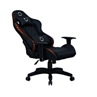 Chaise de bureau pivotante moderne et abordable avec roulettes, revêtement en cuir synthétique, éclairage LED RGB, hauteur réglable, électrique EN1335
