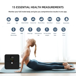 Welly — <span class=keywords><strong>Balance</strong></span> intelligente, Composition polyester et grand VA LCD, moniteur <span class=keywords><strong>de</strong></span> <span class=keywords><strong>graisse</strong></span> corporelle, avec suivi <span class=keywords><strong>de</strong></span> fréquence cardiaque et équilibre corporel - Product Image 5