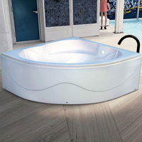 Baignoire d'angle moderne 150x150 cm en acrylique, de luxe, pour massage et immersion, en matériaux écologiques, avec drain réversible, pour hôtels et villas
