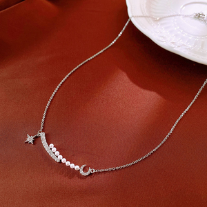 Colliers pendentifs MUXCOR, bijoux de luxe, étoile et lune, zircon, collier de perles, bijoux fantaisie pour femmes - Product Image 2
