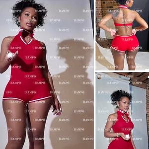 2025 Benutzer definiertes Logo Damen Polo Weste und Hose Minirock 2-teiliges Set Damen Sport Jumps uit Club Gym Gym Stram pler Jumps uits Frau - Product Image 2