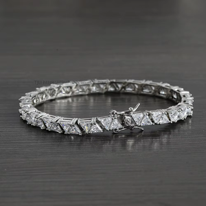 Front and Back Triangle Mix-and-match Tennis <b>Bracelet</b> <b>Copper</b> Inlaid Zirconium Hip-hop Tanjing Fashion Lijing Necklace - Product Image 1
