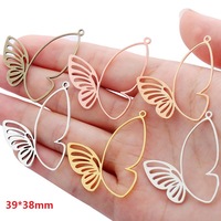 YuenZ Simple et élégant filigrane creux papillon breloques pour collier boucles d'oreilles pendentif bijoux à bricoler soi-même accessoires 39*38mm D2113