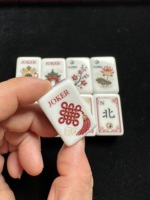 160 Buah Set Mahjong Amerika dengan Tas Pembawa, Dadu, Chip, Ukuran Standar, Set Lengkap Permainan Mah-Jongg untuk Pasar AS