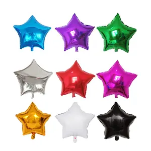 Small Mini 10 inch Inflatable Air Helium Party Decorations Pink Gold Black Silver Blue Purple Foil Star Shaped Balloon for Party