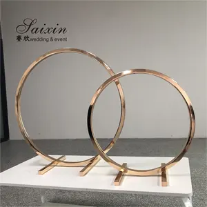 ZT-354 New Wedding Centerpieces Gold Metal Round Arch Flower Stand For Event Decor Equipment