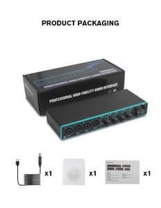 Interface audio USB DM404 pour PC, 4 entrées/4 sorties, carte son USB de 3e génération, interface audio pour studio - Product Image 5