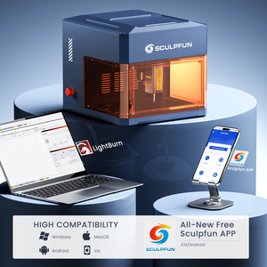 Sculpfun icube siêu kép Máy tính để bàn <span class=keywords><strong>Laser</strong></span> khắc 12W Diode + 1.2W <span class=keywords><strong>laser</strong></span> hồng ngoại kèm theo đầy đủ máy khắc <span class=keywords><strong>laser</strong></span> - Product Image 4