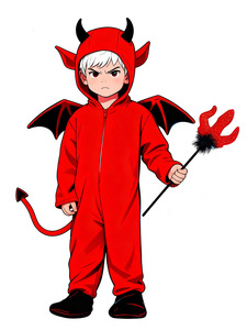 Costume di Halloween e Natale per Bambini, Travestimento da Piccolo Demone o Pipistrello, Abito da Vampiro per Spettacoli - Product Image 3