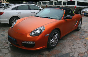 Film Vinyle Adhésif Mat PVC/PET Orange pour Voiture, Effet Peinture Originale, Sans Bulles, Décalcomanie Intérieure/Extérieure, Film DIY pour Changement <span class=keywords><strong>de</strong></span> Couleur <span class=keywords><strong>de</strong></span> Voiture - Product Image 2