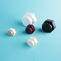 Pot de colle à ongles hexagonal unique en plastique 2g 5g 15g 30g, récipient pour gel UV, pot de gel de construction avec étiquette personnalisée