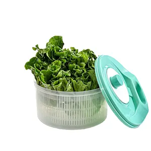 Anti-swing Salad Spinner Vegetable Washer Fruit Veggie Bowl Lockable Colander Basket Manual Salad Vegetable Dryer