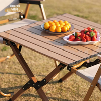 Verstärkter Kohlenstoffstahl Klappbarer Rolltisch Tragbarer Outdoor-Camping-Tisch für Roadtrips und Picknicks