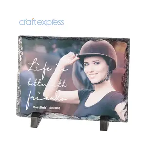 Craft Express Personalization Hot Sale Good Quality Art Painted Small Rectangular Coated Photo Sublimation Blank Stone Slate