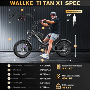 Bicicleta Eléctrica con Llantas Gruesas de 20 Pulgadas, 2000W, Batería de Litio, Cuadro de Acero al Carbono para Entrega de Comida - Product Image 3