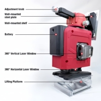 Niveau laser vert 16 points rotatif à 360 degrés et auto-nivelant, portée 10 mètres, outil industriel et de bricolage pour extérieur, batterie 18650 pour travaux d'excavation