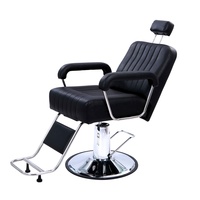 Fauteuil de Barbier Hydraulique de Luxe Vintage pour Salon de Coiffure, Inclinable, pour Coupe de Cheveux, Toilettage et Massage, en Cuir, Rotation à 360 Degrés
