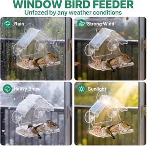 Nouvelle mangeoire à oiseaux pour fenêtre avec ventouses, bol à nourriture pour oiseaux suspendu à l'extérieur, mangeoire pour oiseaux - Product Image 6