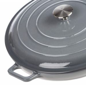 Marmite à soupe <span class=keywords><strong>en</strong></span> <span class=keywords><strong>fonte</strong></span> grise émaillée de <span class=keywords><strong>grande</strong></span> taille, Casserole peu profonde - Product Image 6