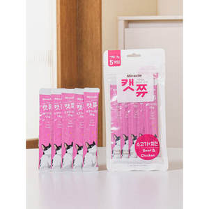 Pet 5 Cats <b>Stick</b> Beetmeat & Chicken Flavorful Cat Snack with Beef Chicken Fruit Vegetable Tastes High in Protein for <b>Dogs</b> Cats - Product Image 1