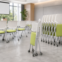 Chaise de formation pliable et empilable, mobile, hauteur d'assise 450 mm, robuste, pour projets gouvernementaux et scolaires, fourniture pour appels d'offres