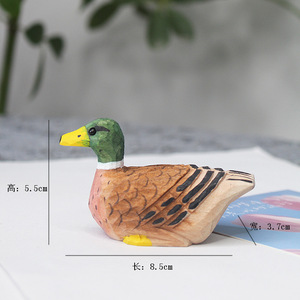 Piccola anatra in legno figurina di legno Vintage anatre per la decorazione domestica pasqua Souvenir incisione su legno regalo - Product Image 4