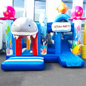 Parque acuático inflable, castillo inflable con tobogán, combo comercial para niños. - Product Image 1