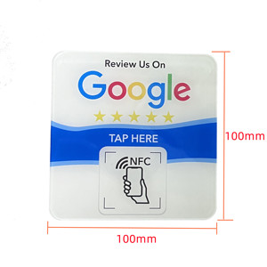 NFC Google reviews pegatinas acrílico código QR NFC chip menú sin contacto signo redes sociales Google <span class=keywords><strong>opiniones</strong></span> Placa <span class=keywords><strong>de</strong></span> revisión - Product Image 3