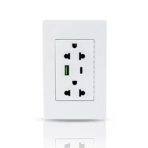 Multifunction Plug Connector USB Socket Thailand 6 Pin Socket With USB C Portal Quick Charge Socket