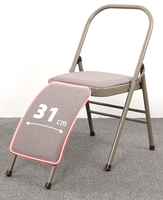 Chaise de yoga pliable en métal à haute capacité de charge avec dossier arqué et coussin de soutien pour les exercices de flexion