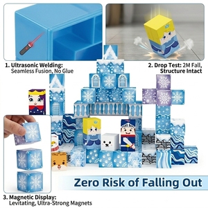 Set di Costruzioni Magnetiche 3D Frozen Princess OEM 98 Pezzi, Cubi Magnetici STEM, Giocattoli Educativi, Set di Mattoncini per Castello di Ghiaccio per Bambini e Bambine - Product Image 2