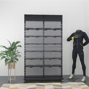 Metal özelleştirilmiş siyah toz boya çift taraflı ayakkabı rafı vitrin rafı ayakkabı raflı - Product Image 2