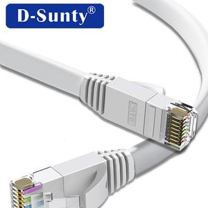 สายอีเธอร์เน็ต D-Sunty Cat6 แบบแบน สีขาว UTP ทองแดงตีเกลียว 8 แกน สายแพทช์เน็ตเวิร์ค ขั้วต่อ RJ45 - Product Image 1